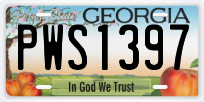 GA license plate PWS1397