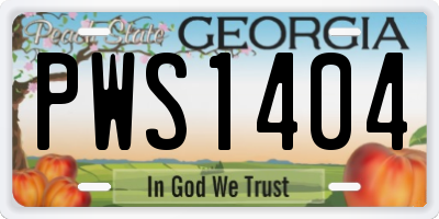 GA license plate PWS1404