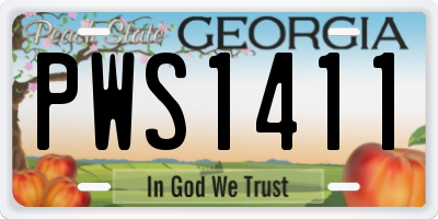 GA license plate PWS1411
