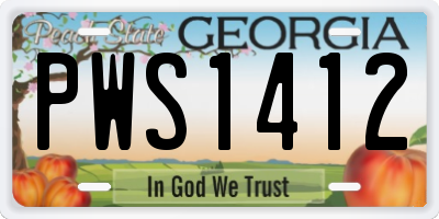 GA license plate PWS1412