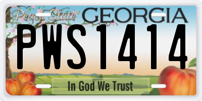 GA license plate PWS1414