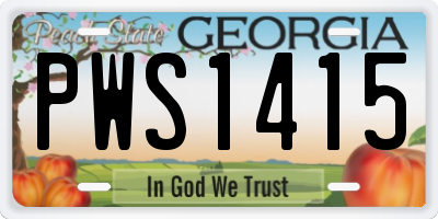 GA license plate PWS1415