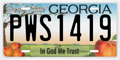 GA license plate PWS1419
