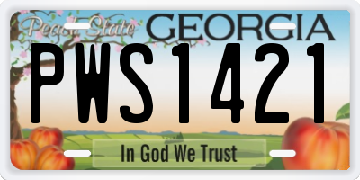 GA license plate PWS1421