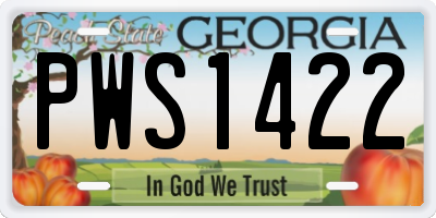 GA license plate PWS1422