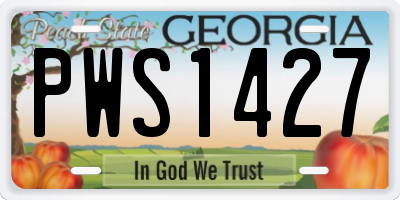 GA license plate PWS1427