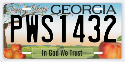 GA license plate PWS1432