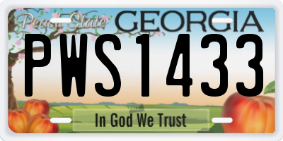 GA license plate PWS1433