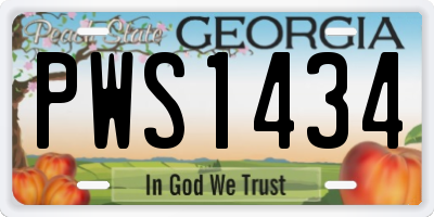 GA license plate PWS1434