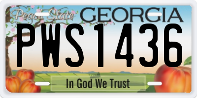 GA license plate PWS1436