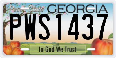 GA license plate PWS1437