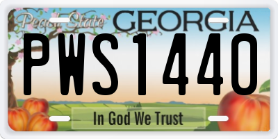 GA license plate PWS1440