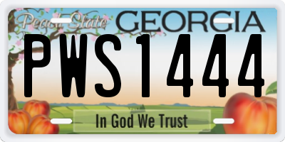 GA license plate PWS1444