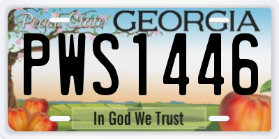 GA license plate PWS1446