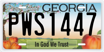 GA license plate PWS1447