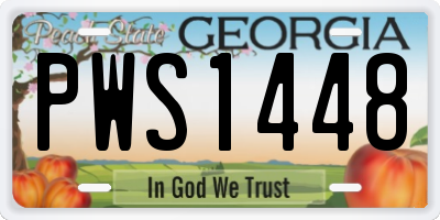 GA license plate PWS1448