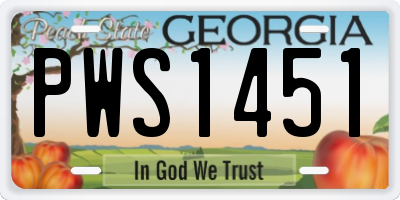 GA license plate PWS1451
