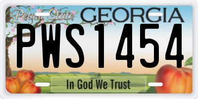 GA license plate PWS1454