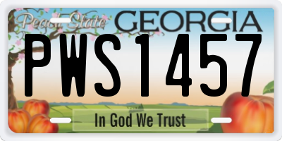 GA license plate PWS1457