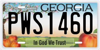 GA license plate PWS1460