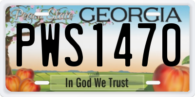 GA license plate PWS1470