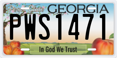 GA license plate PWS1471