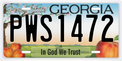 GA license plate PWS1472