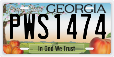 GA license plate PWS1474