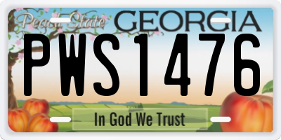 GA license plate PWS1476