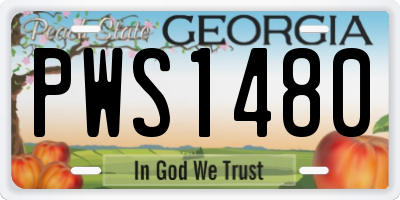 GA license plate PWS1480