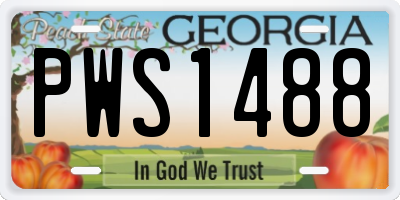 GA license plate PWS1488