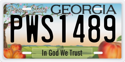 GA license plate PWS1489