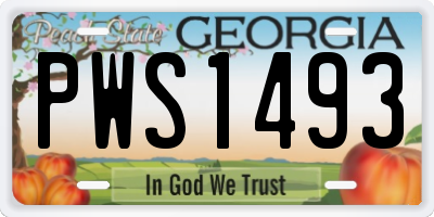 GA license plate PWS1493
