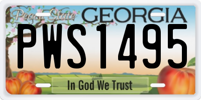 GA license plate PWS1495