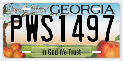 GA license plate PWS1497