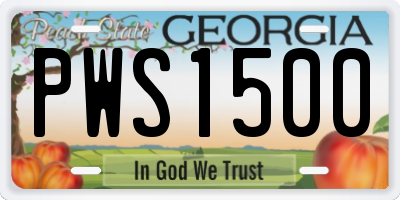 GA license plate PWS1500