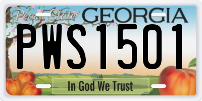 GA license plate PWS1501