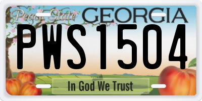 GA license plate PWS1504