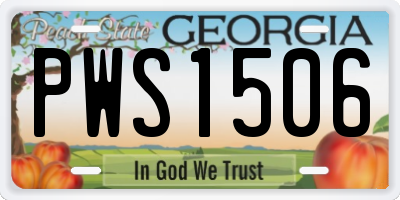 GA license plate PWS1506
