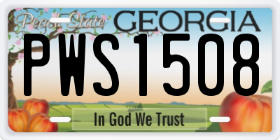 GA license plate PWS1508