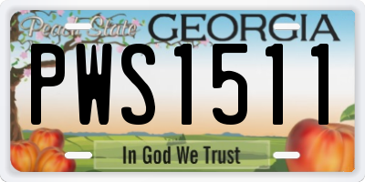 GA license plate PWS1511