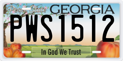 GA license plate PWS1512