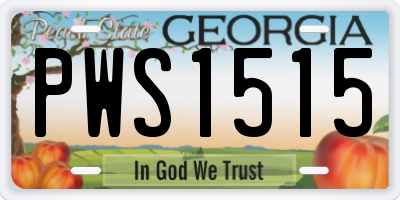 GA license plate PWS1515