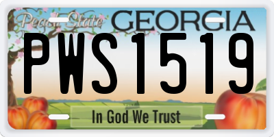 GA license plate PWS1519