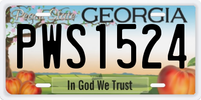 GA license plate PWS1524