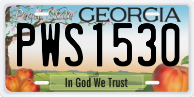 GA license plate PWS1530