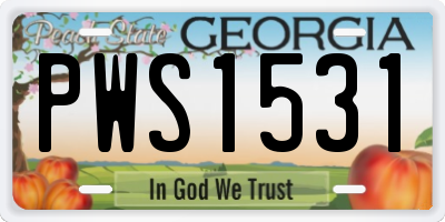 GA license plate PWS1531