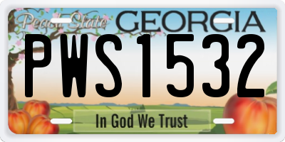 GA license plate PWS1532