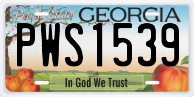 GA license plate PWS1539
