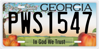 GA license plate PWS1547